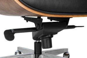 SCAUN DIRECTORIAL DE LUX, ARTIM LOUNGE XL, REALIZAT PIELE NATURALA ITALIANA SI LEMN, CULOARE NEGRU/NUC, STIL EAMES - Img 7