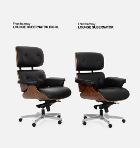 SCAUN DIRECTORIAL DE LUX, ARTIM LOUNGE XL, REALIZAT PIELE NATURALA ITALIANA SI LEMN, CULOARE NEGRU/NUC, STIL EAMES - Img 10