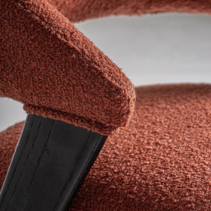 SCAUN ELEGANT VENEY, DIN LEMN DE STEJAR SI TEXTIL TERACOTA, DESIGN CONTEMPORAN, VICAL HOME - Img 6