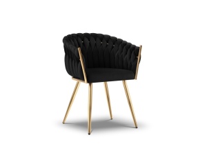 SCAUN EXCLUSIVIST SHIRLEY NEGRU, TAPITERIE DIN CATIFEA SI AURIU, STIL MODERN, ARTIM GROUP SELECTION