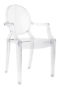 SCAUN EXTERIOR/INTERIOR, DINING LOUIS, TRANSPARENT, DIN POLICARBONAT, STIL MODERN