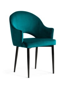 SCAUN GODA DIN METAL SI TEXTIL DE CULOARE TURCUOAZ/NEGRU