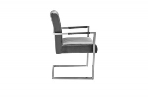 SCAUN, GRI BIG ASTON, CU TAPITERIE DIN CATIFEA, STIL MODERN - Img 3
