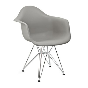 SCAUN GRI INCHIS DIN POLIPROPILENA DAR SILVER STIL MODERN B2