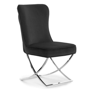 SCAUN LIVING SCARLET, NEGRU/CROM, STIL MODERN