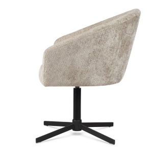 SCAUN LOTOS, BEJ/NEGRU, TAPITERIE DIN STOFA FINA SI PICIOARE DIN METAL, STIL MODERN - Img 4
