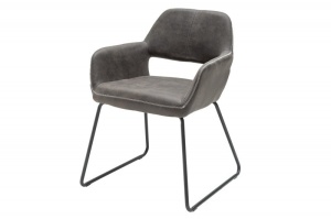SCAUN MUSTANG GRI ANTIC STIL RETRO VINTAGE - Img 2