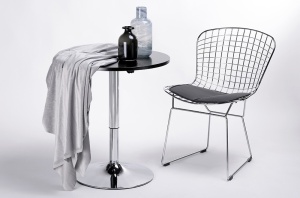 SCAUN NET SOFT, CROM/NEGRU, DIN METAL SI PIELE ECOLOGICA, STIL MODERN