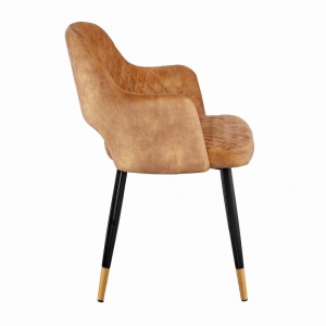 SCAUN, PARIS, DE CULOARE GALBEN MUSTAR DIN CATIFEA, COD 40573, ASPECT INDUSTRIAL - Img 2