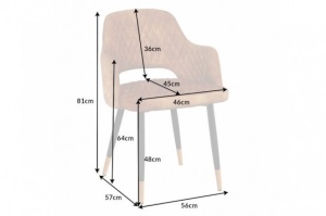 SCAUN, PARIS, DE CULOARE GALBEN MUSTAR DIN CATIFEA, COD 40573, ASPECT INDUSTRIAL - Img 6