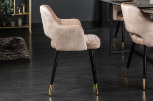 SCAUN, PARIS DE CULOARE GRI/ROSE DIN CATIFEA, COD 40572, ASPECT INDUSTRIAL - Img 5