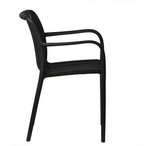 SCAUN PENTRU TERASA/GRADINA, AURA, DIN MATERIAL POLIPROPILENA, NEGRU, STIVUIBIL - Img 3