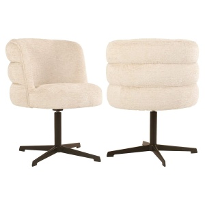 SCAUN PIVOTANT ALEXANDER JONES CREAM FUSION, 212323, CONFECTIONAT DIN POLIESTER, METAL, LEMN SI SPUMA, CREM, STIL MODERN
