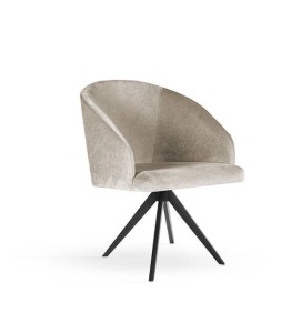SCAUN PIVOTANT KORFU TWIST, BEJ/NEGRU, STIL MODERN