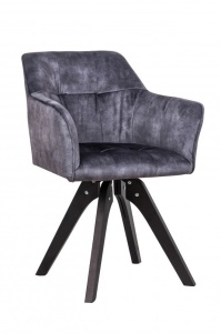 SCAUN PIVOTANT, LOFT 61X81 CM, COD 40254, DIN CATIFEA GRI SI CADRUL DE LEMN - Img 1