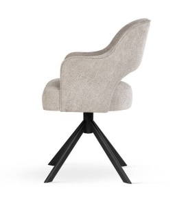 SCAUN PIVOTANT MERCY SUPREME, BEJ/NEGRU, TAPITERIE DIN STOFA FINA SI PICIOARE DIN METAL, STIL MODERN - Img 4