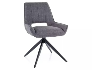 SCAUN PIVOTANT TELLO, GRI 13/NEGRU MAT, TAPITERIE DIN STOFA BJORN SI PICIOARE DIN METAL, STIL MODERN - Img 1