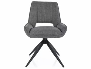 SCAUN PIVOTANT TELLO, GRI 13/NEGRU MAT, TAPITERIE DIN STOFA BJORN SI PICIOARE DIN METAL, STIL MODERN - Img 2
