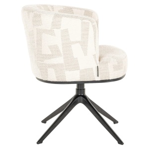 SCAUN ROTATIV, CHEYENNE, BEJ GRAFFIC, METAL, STOFA, SPUMA, RICHMOND INTERIORS - Img 2