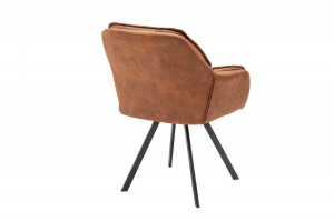 SCAUN ROTATIV, LOUNGER, MICROFIBRA MARO, COD 39838, STIL VINTAGE - Img 3