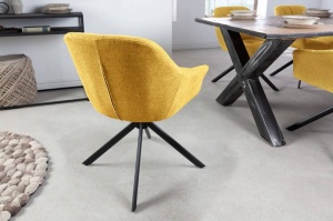 SCAUN ROTATIV, PAPILLON, GALBEN MUSTAR, COD 41589, STIL RETRO - Img 4