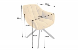 SCAUN ROTATIV, PAPILLON, GALBEN MUSTAR, COD 41589, STIL RETRO - Img 8