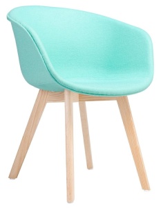 SCAUN VERDE CU PICIORE DIN LEMN STAY SOFT STIL MODERN B2