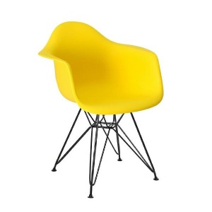SCAUN YELLOW DIN POLIPROPILENA DAR BLACK STIL MODERN B2