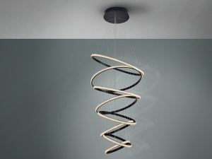 SCHULLER, LUSTRA/PLAFONIERA RING, CU TELECOMANDA, 100/300 CM, NEGRU/TRANSPARENT, DIN METAL, ALUMINIU SI ACRIL, STIL MODERN - Img 2
