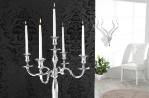 SET 2 BUCATI SFESNICE DE PODEA 5 BRATE, 120CM, ARGINTIU STIL CLASIC - Img 2