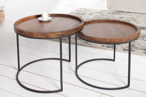 SET 2 MASUTE DIN LEMN MASIV, BLEND II, COD 36743, DESIGN VINTAGE - Img 3