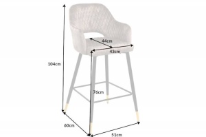 SET 2 SCAUNE BAR, PARIS, CATIFEA DE CULOARE ANTRACIT, COD 41514, STIL RETRO - Img 6