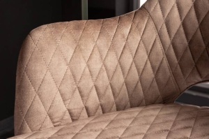 SET 2 SCAUNE BAR, PARIS, CATIFEA GRI/BEIGE, COD 41515, STIL RETRO - Img 3