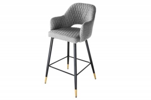 SET 2 SCAUNE BAR, PARIS, TEXTIL GRI, COD 41513, STIL RETRO - Img 5