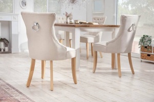 SET 2 SCAUNE, CASTLE, COMFORT BEJ, COD 40467, DIN LEMN MASIV SI IN, STIL RUSTIC - Img 3