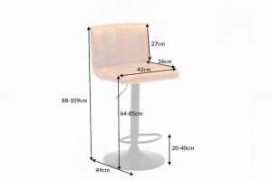 SET 2 SCAUNE DE BAR 88/109CM, PORTLAND, DIN CATIFEA DE CULOARE GALBENA SI METAL, DESIGN MODERN - Img 5
