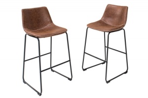 SET 2 SCAUNE DE BAR, MARO ANTIC, DJANGO, COD 37348, PIELE ECO, DESIGN VINTAGE - Img 3