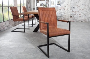 SET 2 SCAUNE DINING SAU BIROU MARO DESCHIS BRISTOL 38336 - DESIGN VINTAGE/INDUSTRIAL