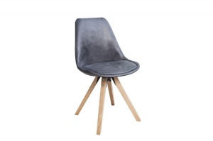 SET 2 SCAUNE, MICROFIBRA GRI ANTICHIZAT, SCANDINAVIA, COD 36505, DESIGN SCANDINAV - Img 2