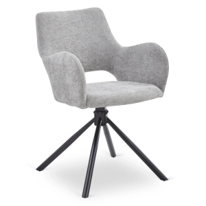 SET 4 SCAUNE, ARTIM MEBLE, REALIZAT DIN MATERIAL TEXTIL BOUCLE GRI SI METAL, STIL MODERN - Img 13