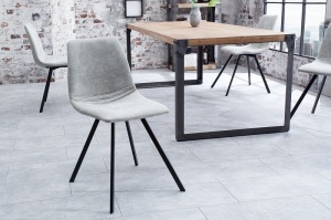 SET 4 SCAUNE BUCATARIE/BIROU/SALA DE CONFERINTA, GRI, AMSTERDAM, COD 38364, DESIGN RETRO/VINTAGE - Img 1