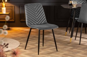 SET 4 SCAUNE DINING, AMAZONAS 40849 GRI, CU TAPITERIE DIN CATIFEA, STIL MODERN - Img 6
