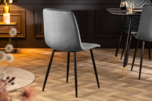 SET 4 SCAUNE DINING, AMAZONAS 40849 GRI, CU TAPITERIE DIN CATIFEA, STIL MODERN - Img 8