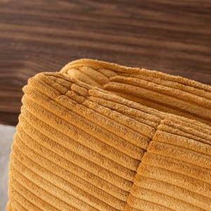 SET 4 SCAUNE ROTATIVE, ARTIM MEBLE, REALIZAT DIN MATERIAL CATIFEA RAIAT GALBEN MUSTAR SI METAL, STIL MODERN - Img 4