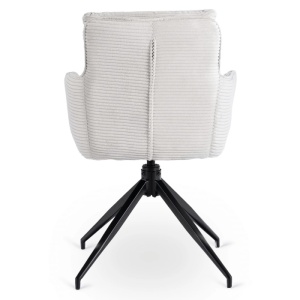 SET 4 SCAUNE ROTATIVE, ARTIM MEBLE, REALIZAT DIN MATERIAL CATIFEA RAIAT GRI SI METAL, STIL MODERN - Img 10