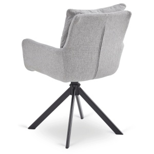SET 4 SCAUNE ROTATIVE, ARTIM MEBLE, REALIZAT DIN MATERIAL TEXTIL GRI SI METAL, STIL MODERN - Img 5