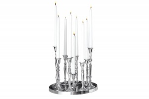 SET 4 SFESNICE, FLAMES, COD 17366, CULOARE ARGINTIE, STIL CLASIC - Img 6