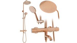SET DE DUS REA LUNGO CU TERMOSTAT, AURIU ROSE, DIN ALAMA, CALITATE SUPERIOARA