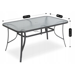 SET DE GRADINA/TERASA, NEBRASKA, ARTIM MEBLE, DIN METAL SI STICLA, CULOARE NEAGRA, ARTIM MEBLE - Img 13
