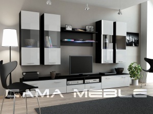 SET LIVING CU LED DREAM 1 NEGRU/ALB DESIGN MODERN CM